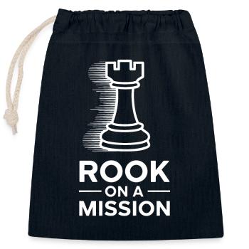 Mouvement de renaissance des échecs Chess Lover Strategic - Sac cadeau en coton avec cordon (25 x 30 cm) - bleu marine - Devant