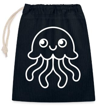 Jellyfish - Closable cotton gift bag (25x30cm) - navy - Front