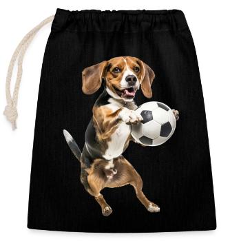 Beagle - Verschließbarer Geschenkbeutel aus Baumwolle (25x30cm) - Schwarz - Vorne