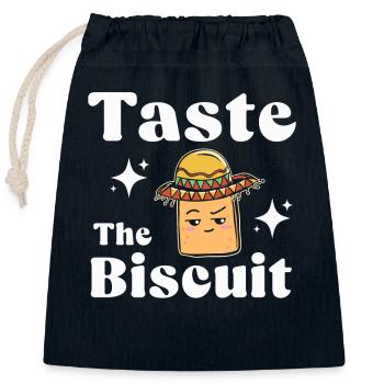 Taste The Biscuit Taste The Goodness - Closable cotton gift bag (25x30cm) - navy - Front