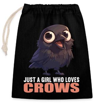Crows Crow - Closable cotton gift bag (25x30cm) - black - Front