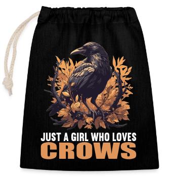 Crows Crow - Closable cotton gift bag (25x30cm) - black - Front