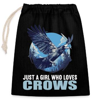 Crows Crow - Closable cotton gift bag (25x30cm) - black - Front