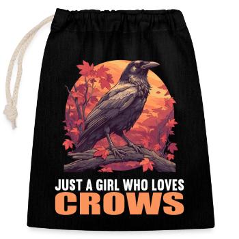 Crows Crow - Closable cotton gift bag (25x30cm) - black - Front