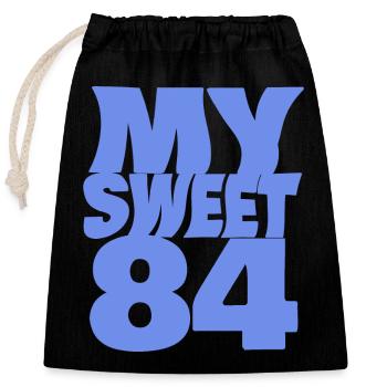 Sweet 84 - Closable cotton gift bag (25x30cm) - black - Front