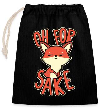 Oh For Sake Renard roux Canidés Caninae Renard amoureux Renard - Sac cadeau en coton avec cordon (25 x 30 cm) - noir - Devant