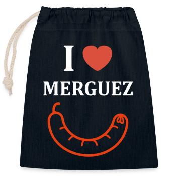 Merguez - Closable cotton gift bag (25x30cm) - navy - Front