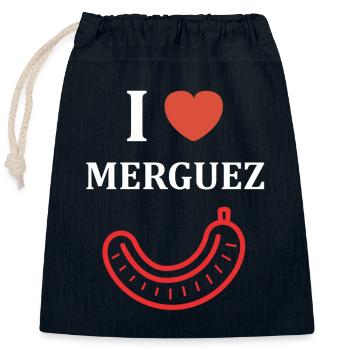 Merguez - Closable cotton gift bag (25x30cm) - navy - Front