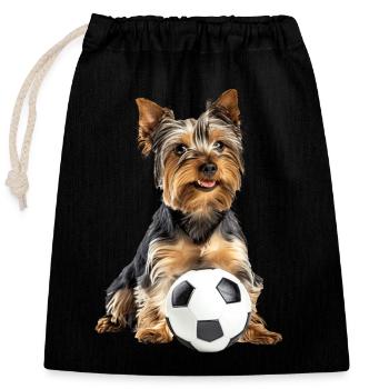 Yorkshire Terrier - Closable cotton gift bag (25x30cm) - black - Front