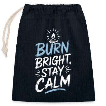 Des bougies faites à la main et créatives à fabriquer soi-même - Sac cadeau en coton avec cordon (25 x 30 cm) - bleu marine - Devant