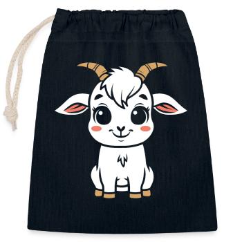 Bouc - Sac cadeau en coton avec cordon (25 x 30 cm) - bleu marine - Devant
