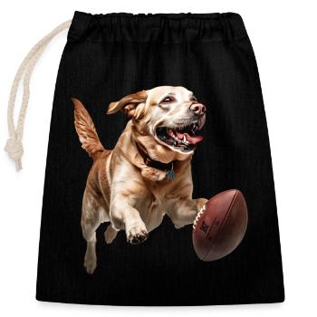 Labrador Retriever - Closable cotton gift bag (25x30cm) - black - Front