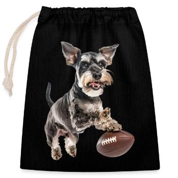 Miniature Schnauzer - Closable cotton gift bag (25x30cm) - black - Front