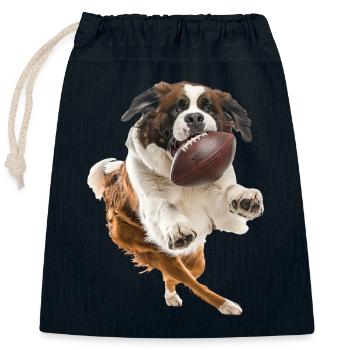 Saint Bernard - Closable cotton gift bag (25x30cm) - navy - Front
