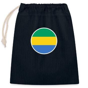 Gabon Gabonese Flag Gabonese - Closable cotton gift bag (25x30cm) - navy - Front