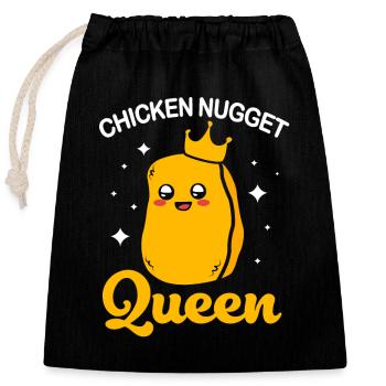 Chicken Nuggets - Verschließbarer Geschenkbeutel aus Baumwolle (25x30cm) - Schwarz - Vorne