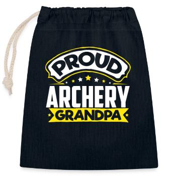 Sports Papy Tir à l’arc Papi - Sac cadeau en coton avec cordon (25 x 30 cm) - bleu marine - Devant