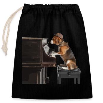 Beagle - Verschließbarer Geschenkbeutel aus Baumwolle (25x30cm) - Schwarz - Vorne