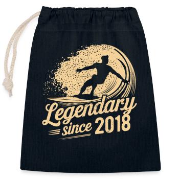 Legendary since 2018 Birthday Surfer - Closable cotton gift bag (25x30cm) - navy - Front