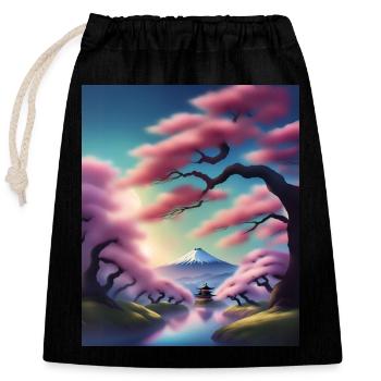 Montagne Fuji au Japon - Sac cadeau en coton avec cordon (25 x 30 cm) - noir - Devant