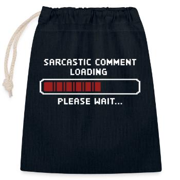 Sarkastischer Kommentar wird geladen bitte warten Programmierer - Verschließbarer Geschenkbeutel aus Baumwolle (25x30cm) - Navy - Vorne