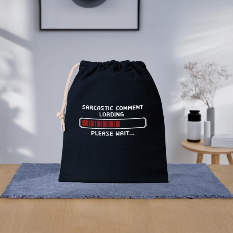 Sarcastic comment loading please wait Programmer Closable cotton gift bag (25x30cm)