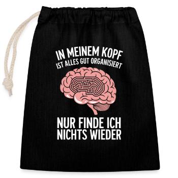Schüler - Verschließbarer Geschenkbeutel aus Baumwolle (25x30cm) - Schwarz - Vorne