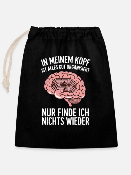 Schüler - Verschließbarer Geschenkbeutel aus Baumwolle (25x30cm) - Schwarz