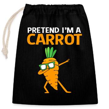 Carrot Vegetables - Closable cotton gift bag (25x30cm) - black - Front