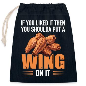 Chicken Wings Gift - Closable cotton gift bag (25x30cm) - navy - Front