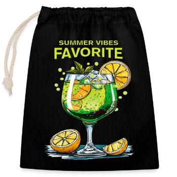 DRINK SPRITZ SUMMER VIBES FAVORITE - Closable cotton gift bag (25x30cm) - black - Front
