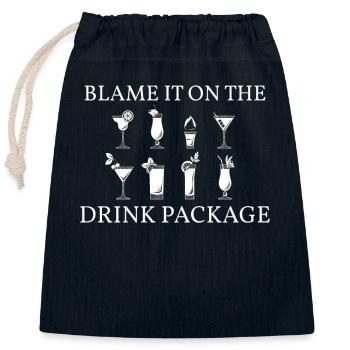 Blame It On The Drink Package Cocktail Party Fun - Closable cotton gift bag (25x30cm) - navy - Front