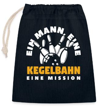 Bowling A Man A Bowling Alley Mission - Closable cotton gift bag (25x30cm) - navy - Front