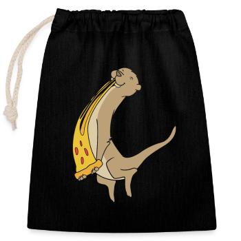 Otter - Closable cotton gift bag (25x30cm) - black - Front