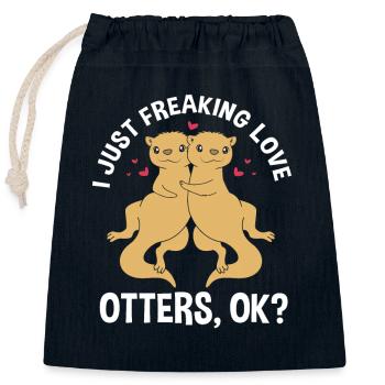 Otter - Closable cotton gift bag (25x30cm) - navy - Front