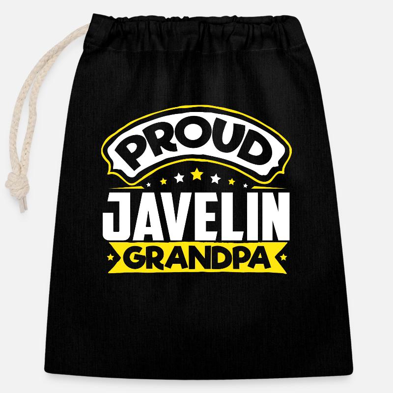 Sports Papi Javelot Papi - Sac cadeau en coton avec cordon (25 x 30 cm) - noir