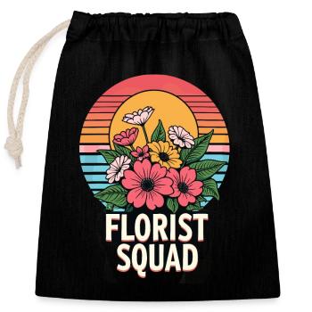 Florist Squad für eine Floristin - Verschließbarer Geschenkbeutel aus Baumwolle (25x30cm) - Schwarz - Vorne