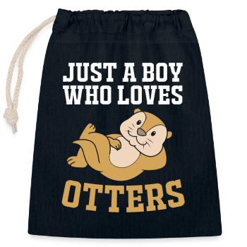 Otter - Closable cotton gift bag (25x30cm) - navy - Front