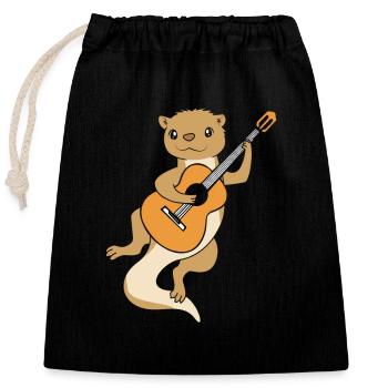 Otter - Closable cotton gift bag (25x30cm) - black - Front