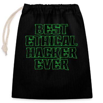 Ethical Hacker Cybersecurity Expertise - Closable cotton gift bag (25x30cm) - black - Front