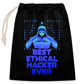 Ethical Hacker Cybersecurity Expertise - Closable cotton gift bag (25x30cm) - black - Front