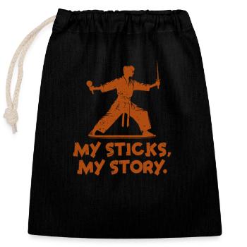 Arnis Eskrima Kali Philippinischer Martial - Verschließbarer Geschenkbeutel aus Baumwolle (25x30cm) - Schwarz - Vorne
