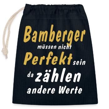 Bambergers don't have to be perfect - Closable cotton gift bag (25x30cm) - navy - Front