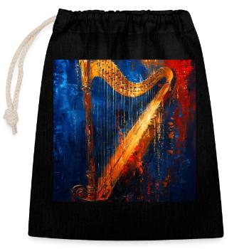 Harp - Closable cotton gift bag (25x30cm) - black - Front