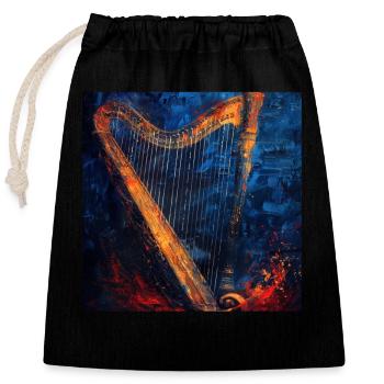 Harp - Closable cotton gift bag (25x30cm) - black - Front