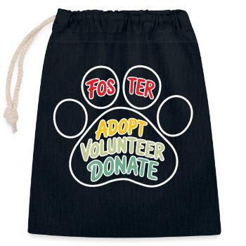 Pflege, adoptieren, freiwillig spenden, Tierrettung - Verschließbarer Geschenkbeutel aus Baumwolle (25x30cm) - Navy - Vorne