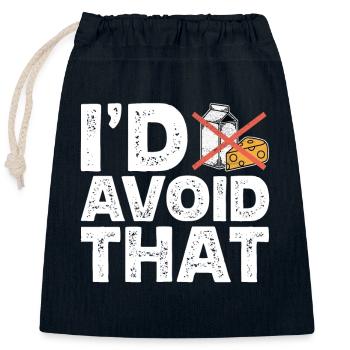 Lactose intolerance Lactose intolerant - Closable cotton gift bag (25x30cm) - navy - Front