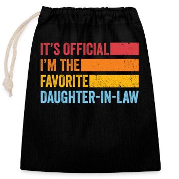 I'm The Favorite Daughter-In-Law - Closable cotton gift bag (25x30cm) - black - Front