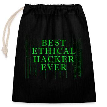 Ethical Hacker Cybersecurity Expertise - Closable cotton gift bag (25x30cm) - black - Front