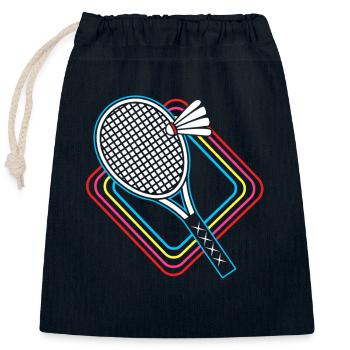 Badminton - Closable cotton gift bag (25x30cm) - navy - Front